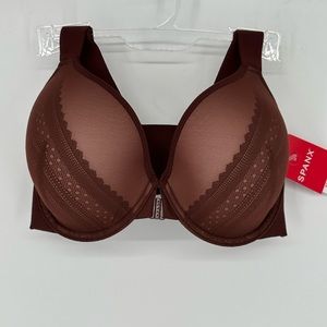 SPANX Brown Lace Trim Underwire T-Shirt Bra